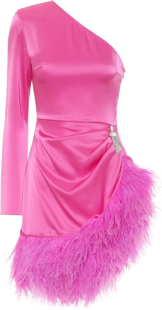 David Koma Embellished stretch-satin dress