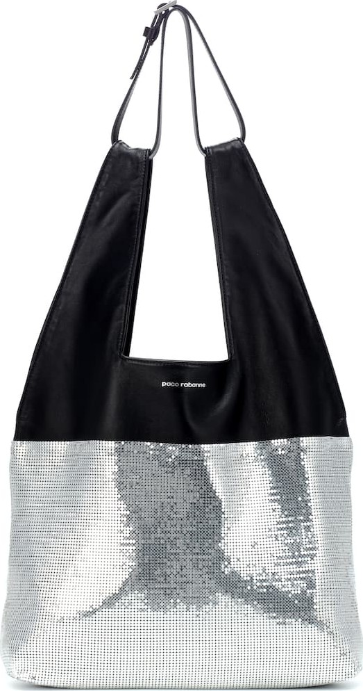 Paco Rabanne Section Belted Shopper leather tote