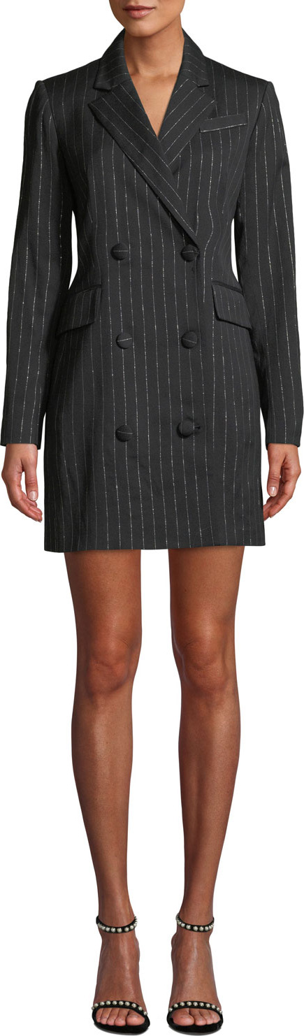 MILLY Metallic Pinstripe Blazer Mini Dress