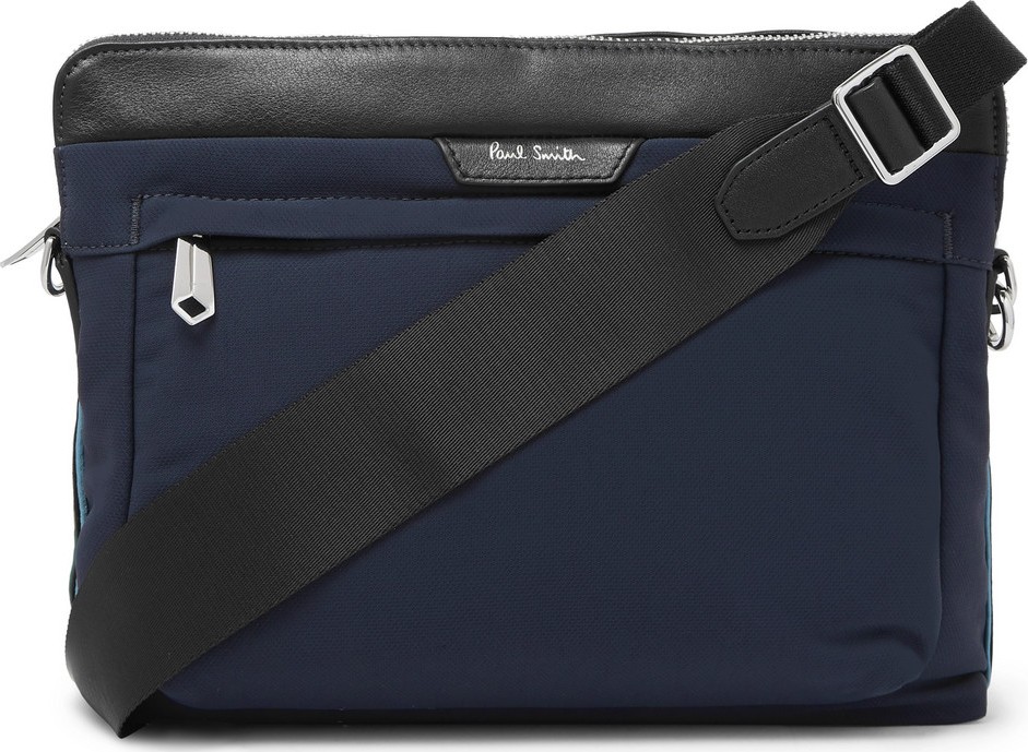 Paul Smith Leather-Trimmed Canvas Messenger Bag