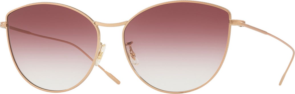 Oliver Peoples Rayette Vintage-Inspired Metal Cat-Eye Sunglasses, Rose Gold