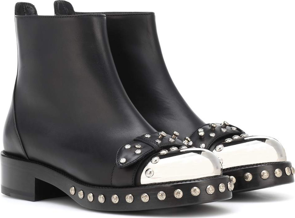 Alexander McQueen Hobnail leather ankle boots