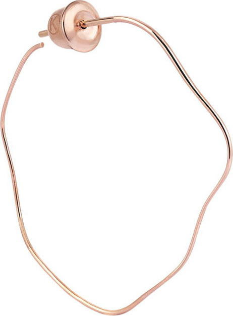 Kismet by Milka 14k Rose Gold Waved Hoop Earring (Single)