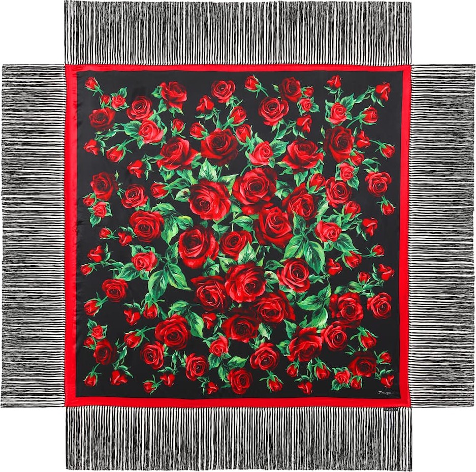 Dolce & Gabbana Fringed silk-blend shawl