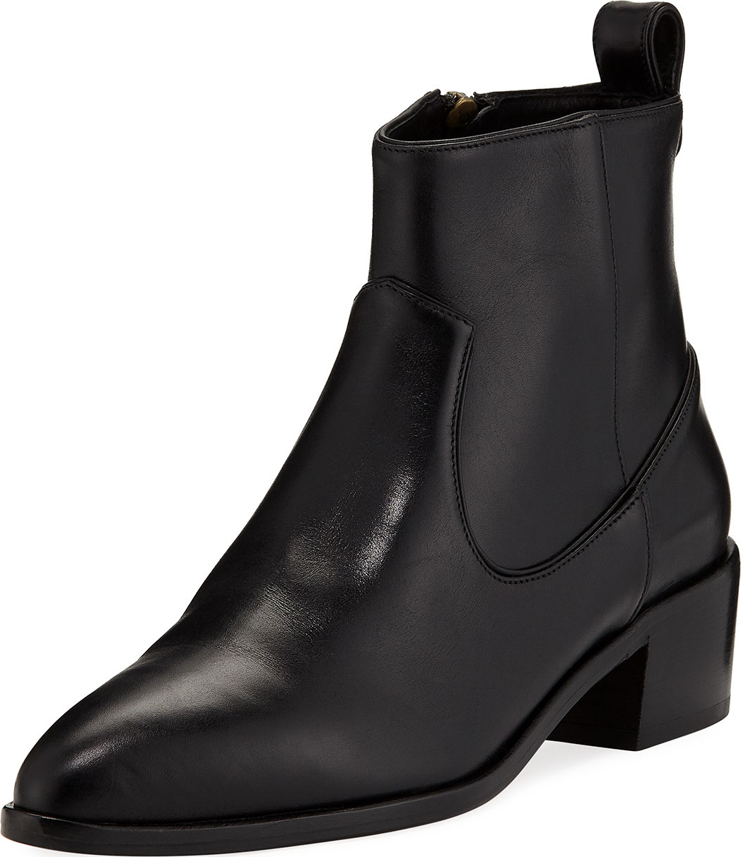 Veronica Beard Tanner Leather Ankle Booties