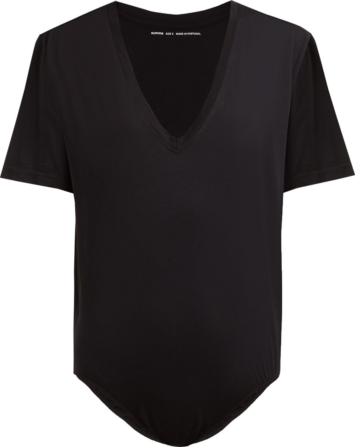 Summa Short-sleeved V-neck cotton bodysuit