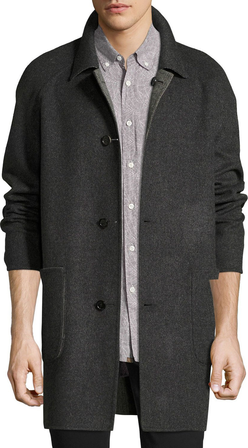 Billy Reid Reversible Virgin Wool-Cashmere Walking Coat
