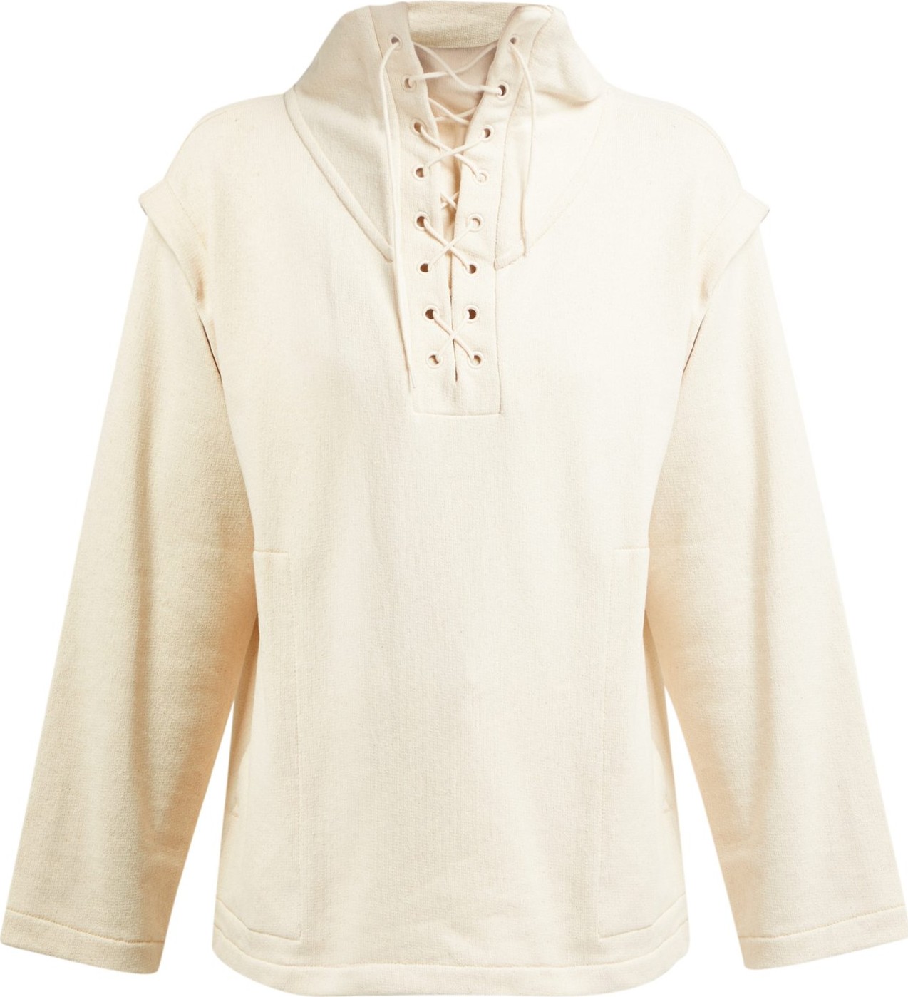 Lemaire Lace-up organic cotton sweatshirt