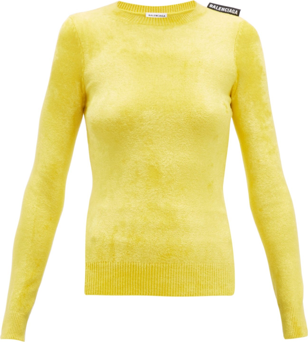 Balenciaga Logo-tab velvet sweater