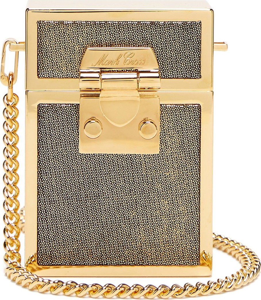 Mark Cross Nicole moiré and gold-plated cross-body bag