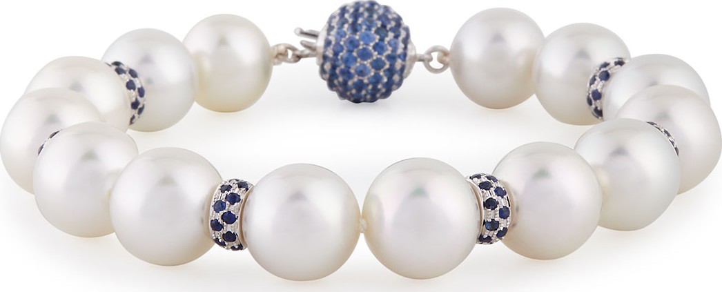 Belpearl South Sea Pearl & Blue Sapphire Bracelet