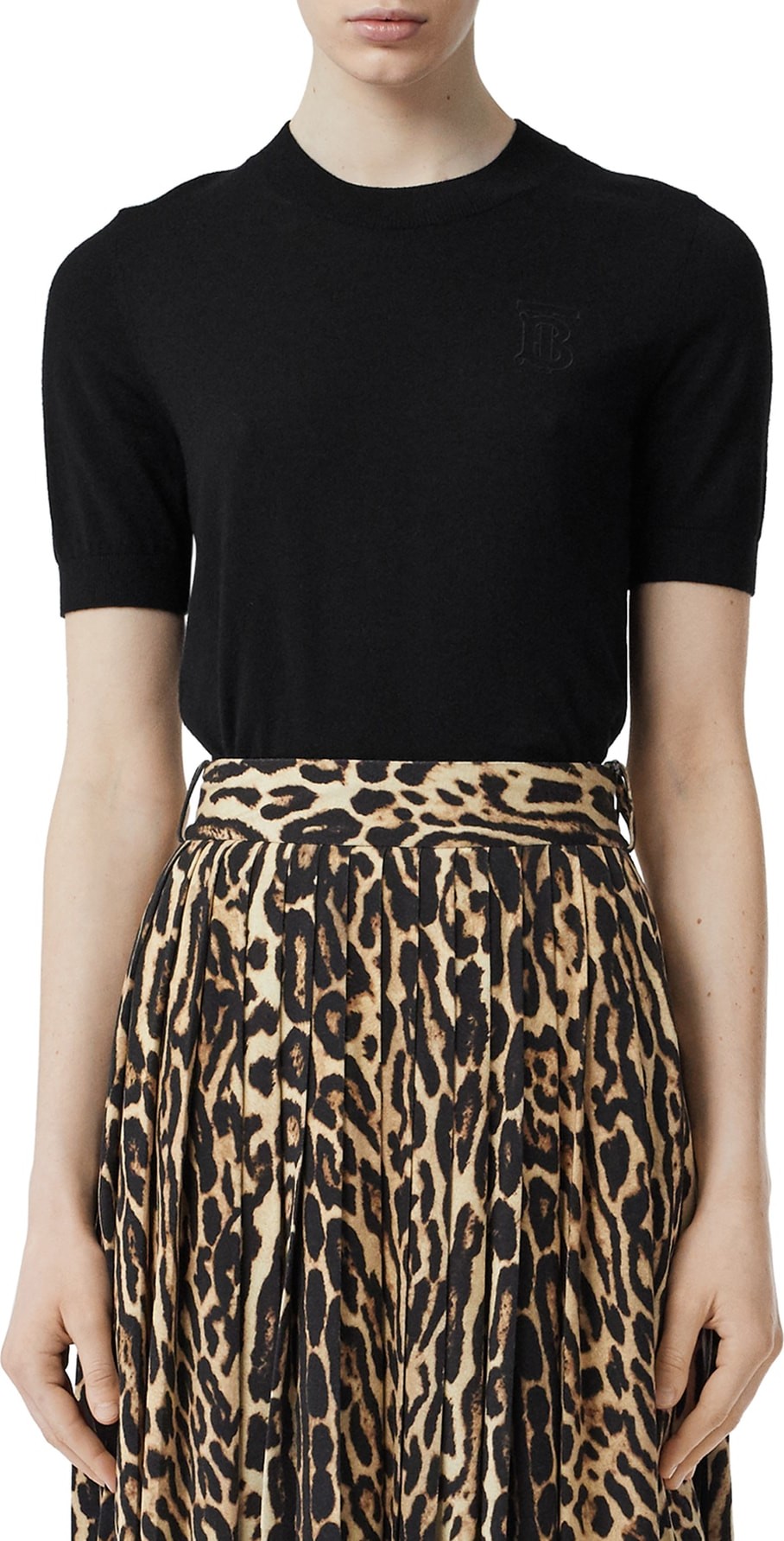 Burberry London England Callery Monogram Logo Cashmere Sweater