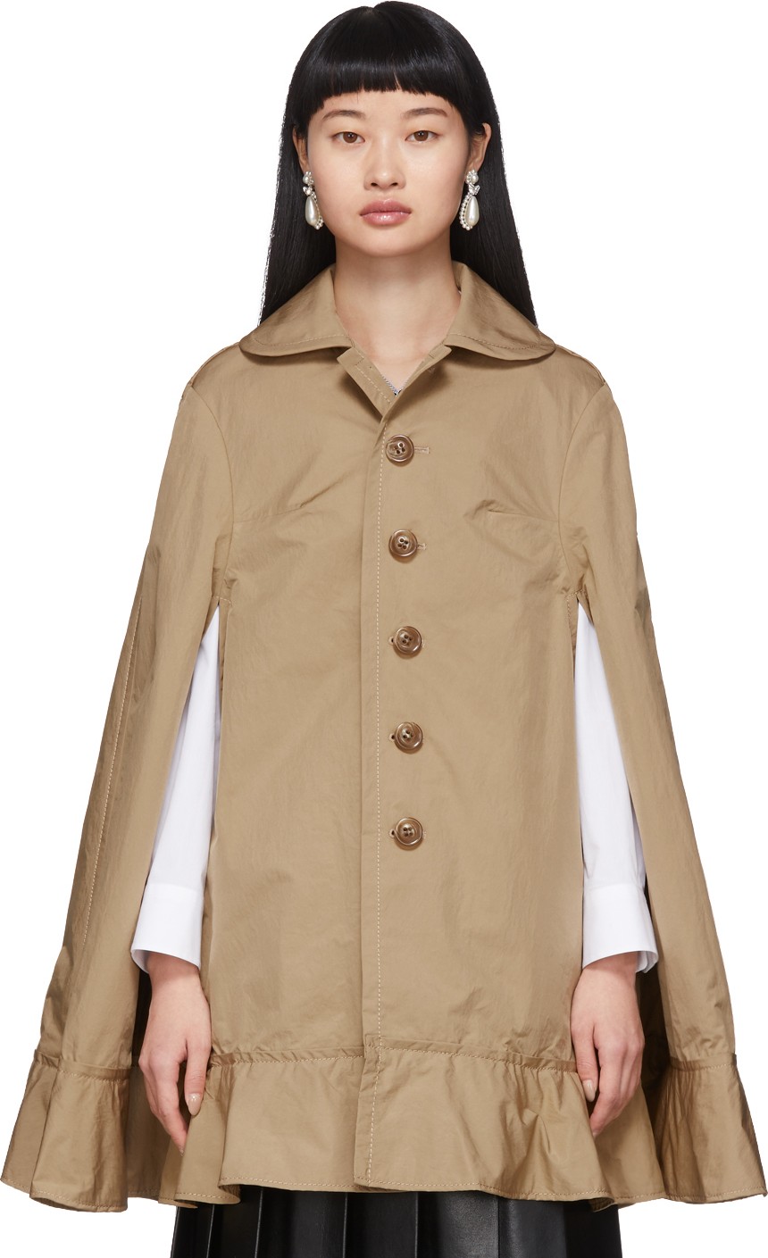 Tricot Comme des Garçons Beige Ruffle Hem Cap