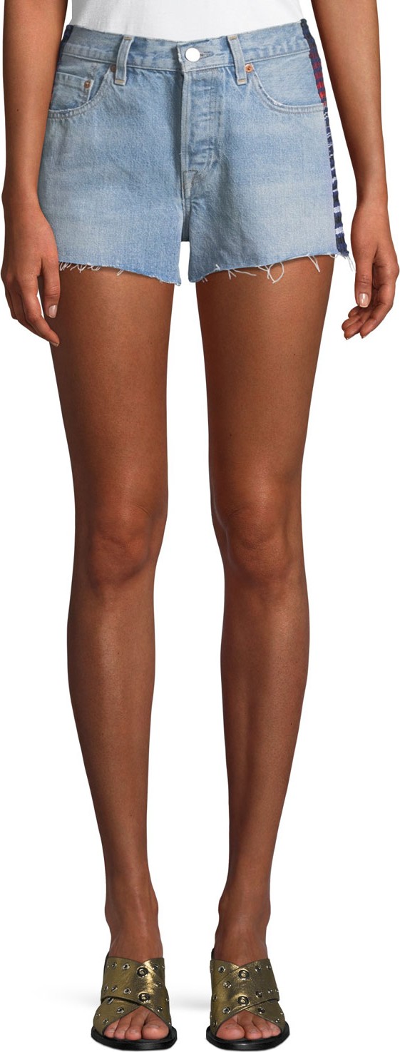 LEVI’S 501 Side-Stripe Frayed Cutoff Shorts