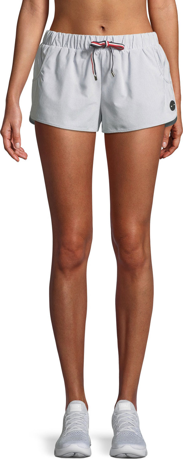 The Upside Dupont Striped Drawstring Running Shorts