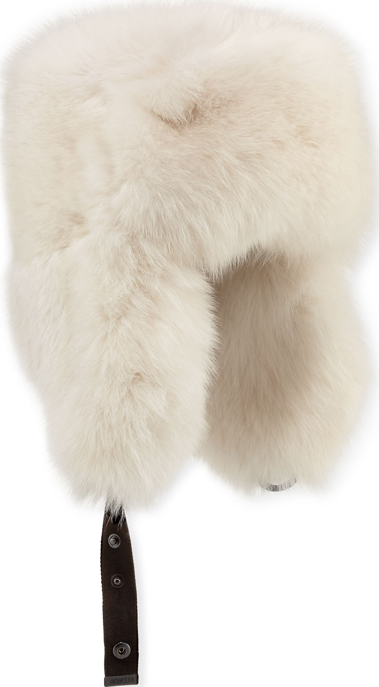 Moncler Fox-Fur Aviator Hat