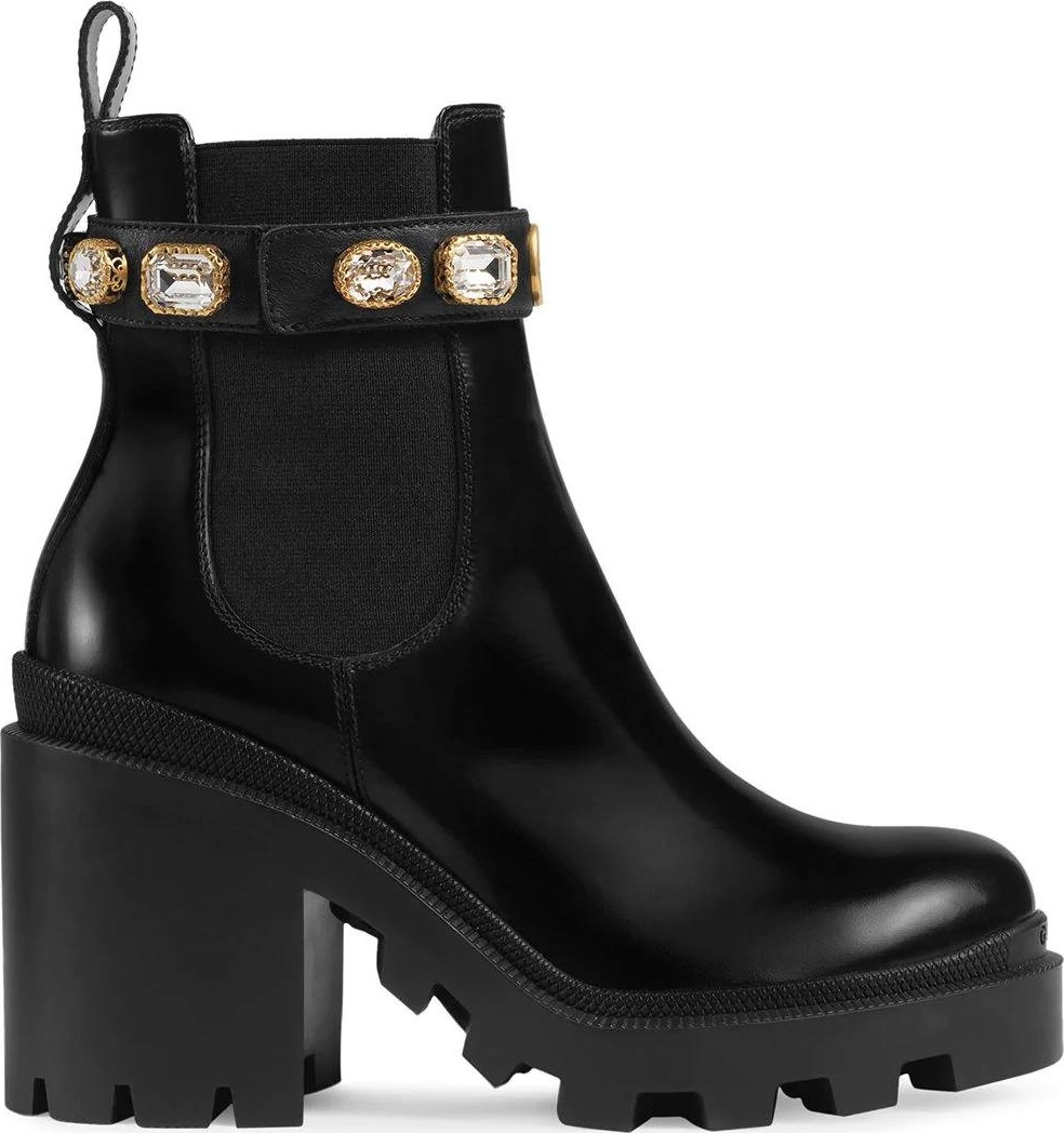 Gucci Leather ankle boot with belt