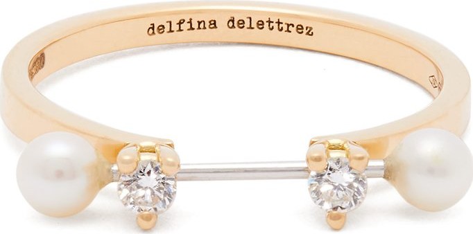 Delfina Delettrez 18kt gold, diamond and pearl ring