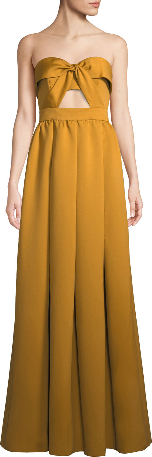 Jay Godfrey Mirabell Strapless Cutout Gown Dress w/ Full Skirt