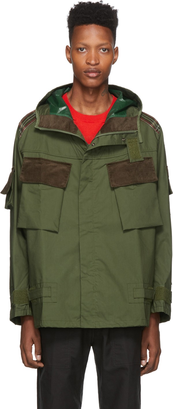 Junya Watanabe Green ArkAir Edition Canvas Wool Check Jacket