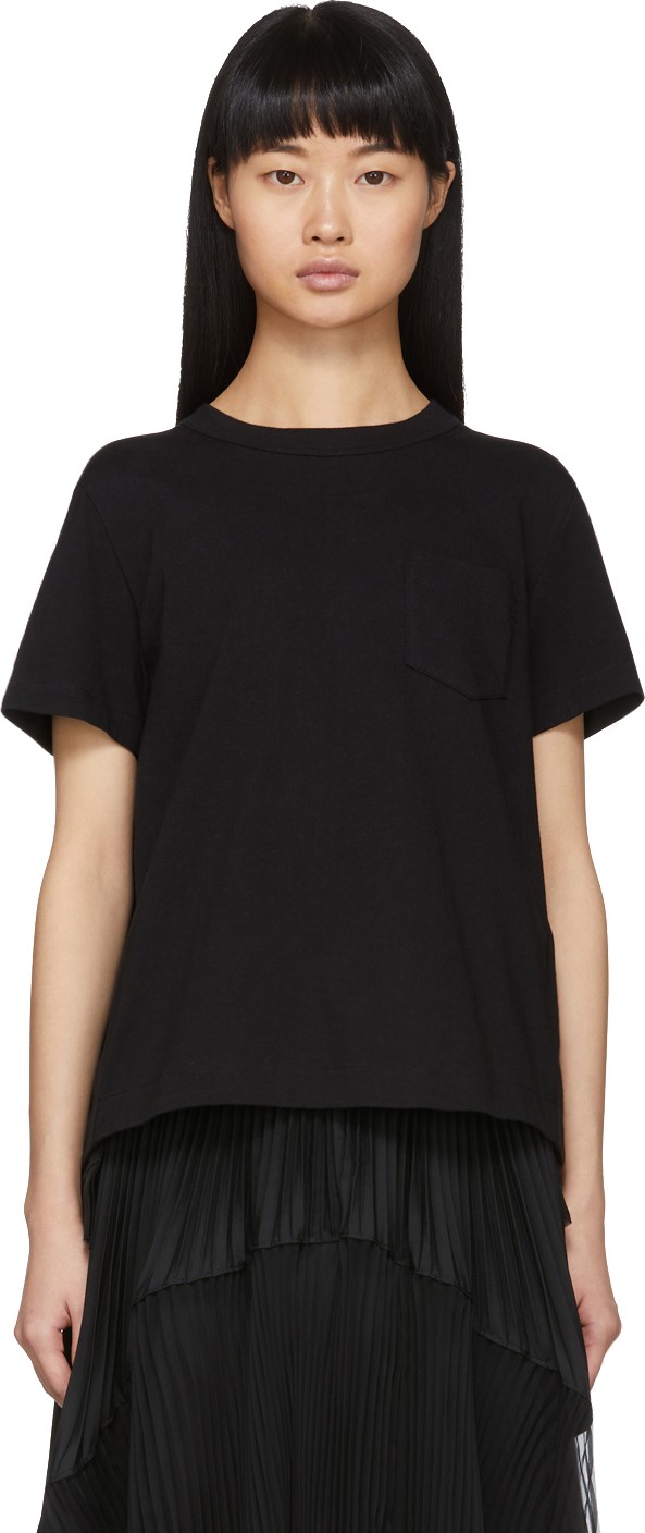 Sacai Black Open Back T-Shirt