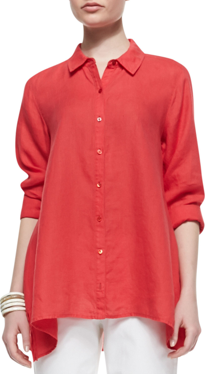 Eileen Fisher Handkerchief Linen Boxy Shirt