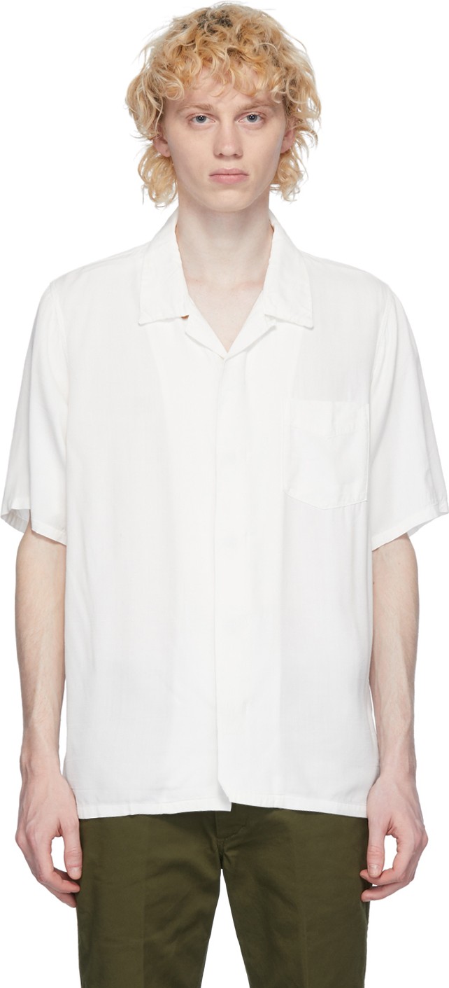 Visvim White Rayon Free Edge Shirt
