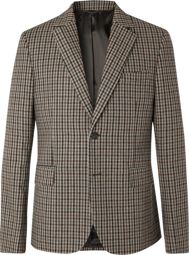 Acne Studios Brown Jason Checked Wool-Blend Blazer
