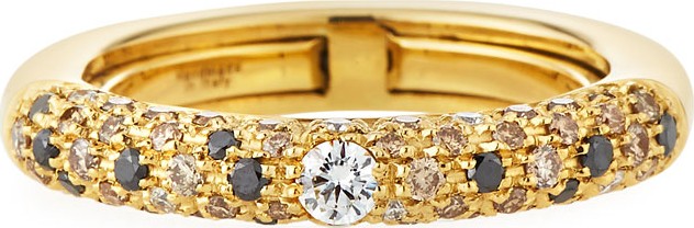 Adolfo Courrier Jungle 18k Yellow Gold Ring w/ Light Diamonds, Size 6.75