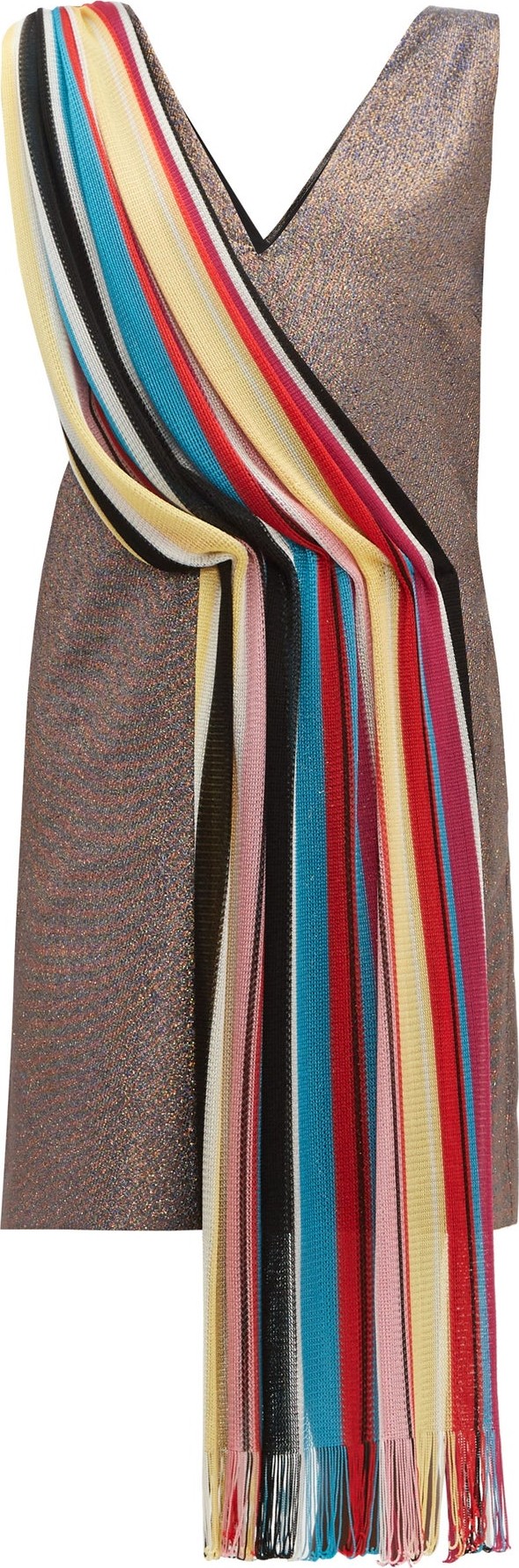 M Missoni Vintage-scarf lamé mini dress