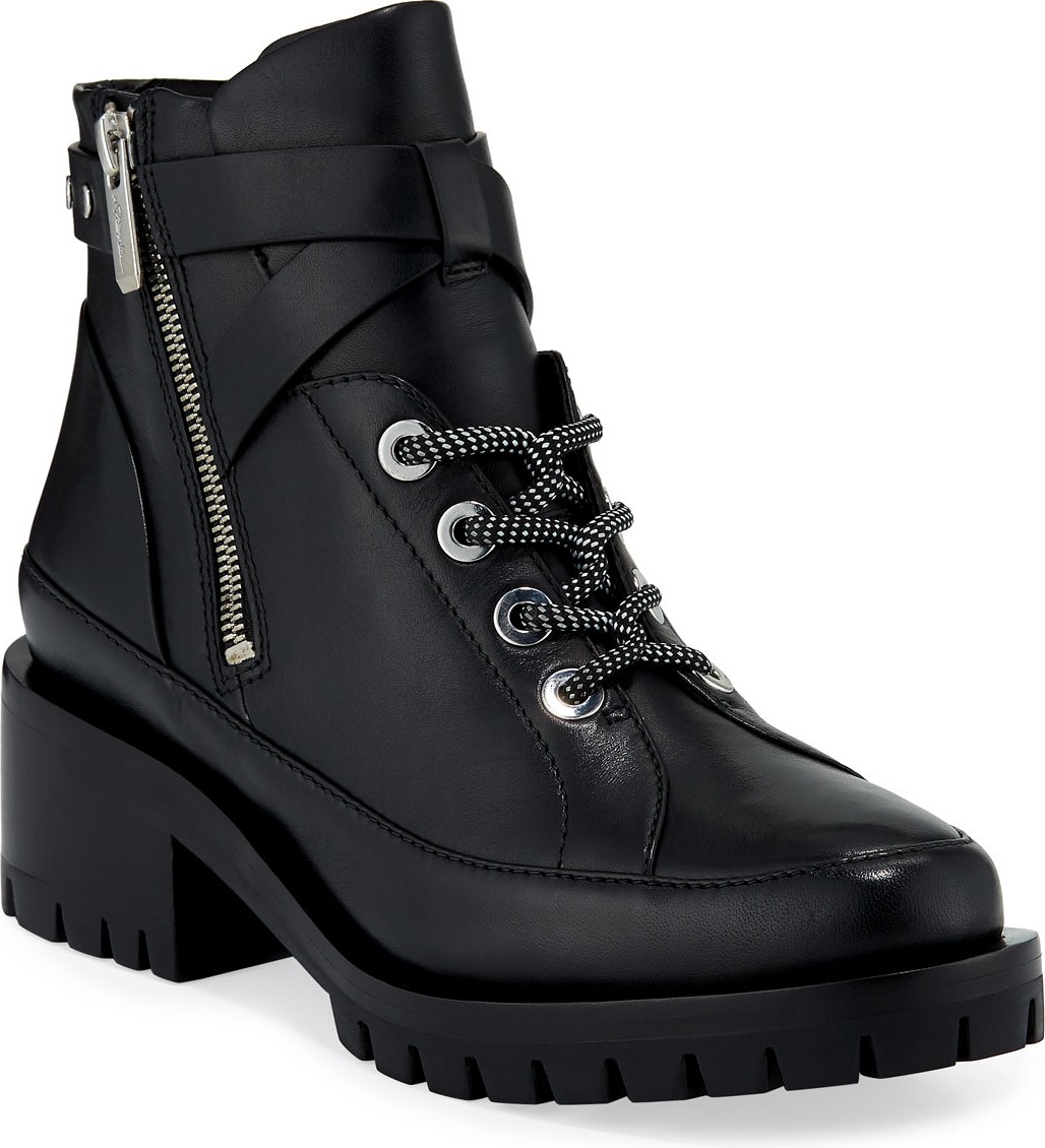 3.1 Phillip Lim Hayett Leather Lace-Up Booties