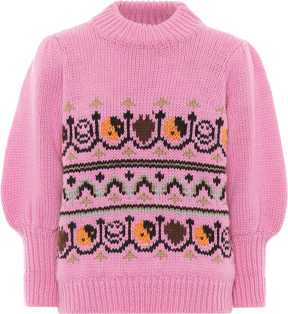 Ganni Wool and alpaca jacquard sweater