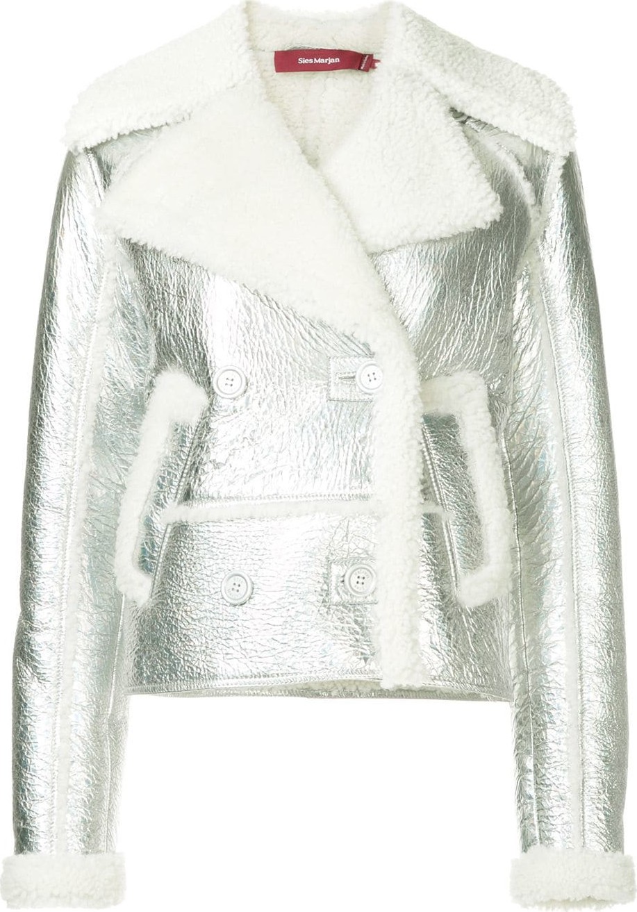Sies Marjan Hensley metallic shearling biker jacket