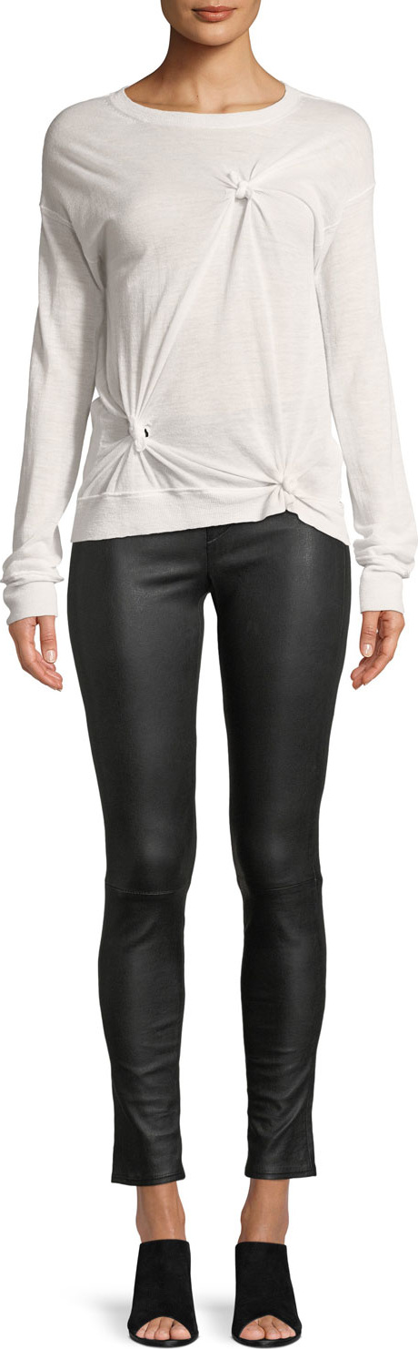 Helmut Lang Leather Ankle Leggings