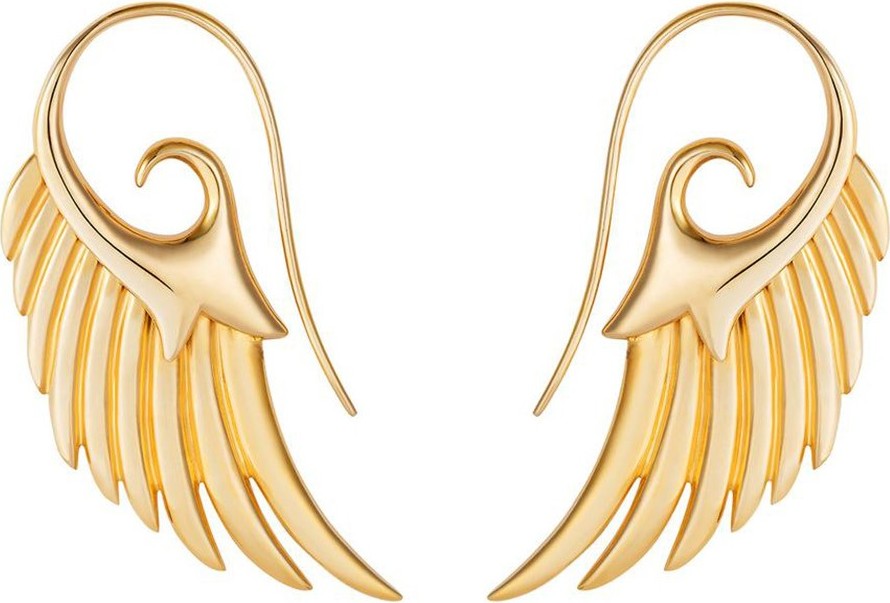 Noor Fares Gold Fly Me To The Moon Earrings