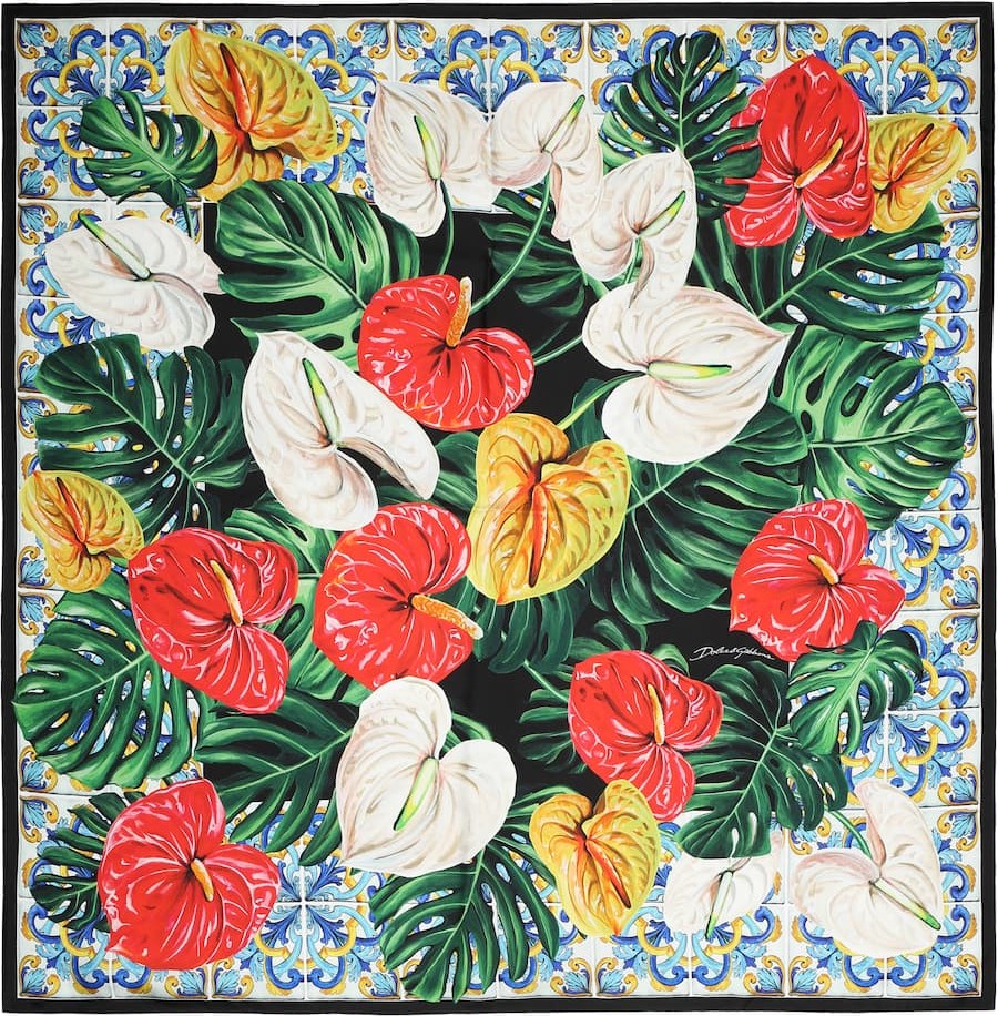Dolce & Gabbana Floral-printed silk scarf
