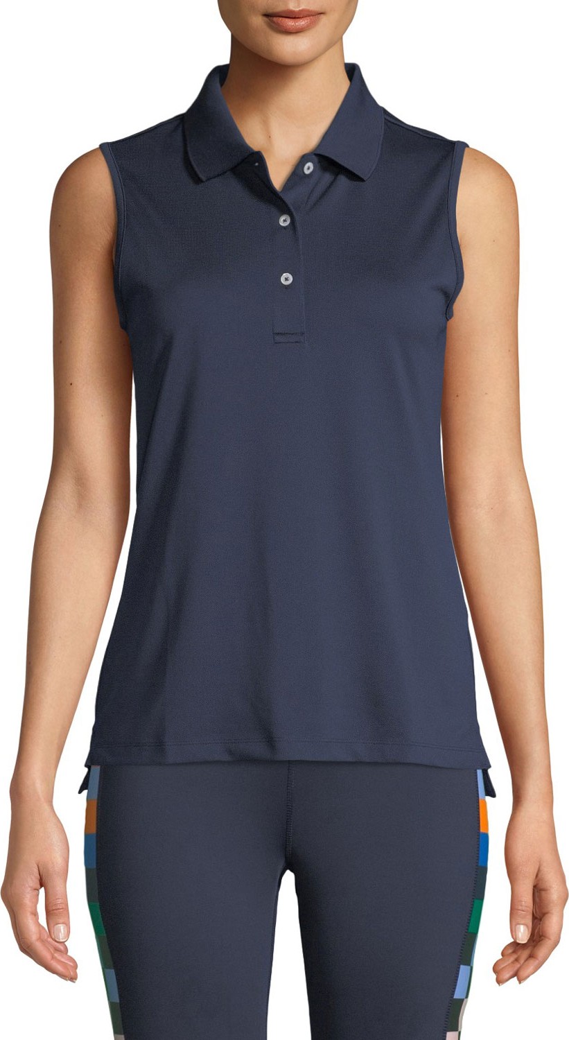 Tory Sport Tech Pique Sleeveless Polo Top