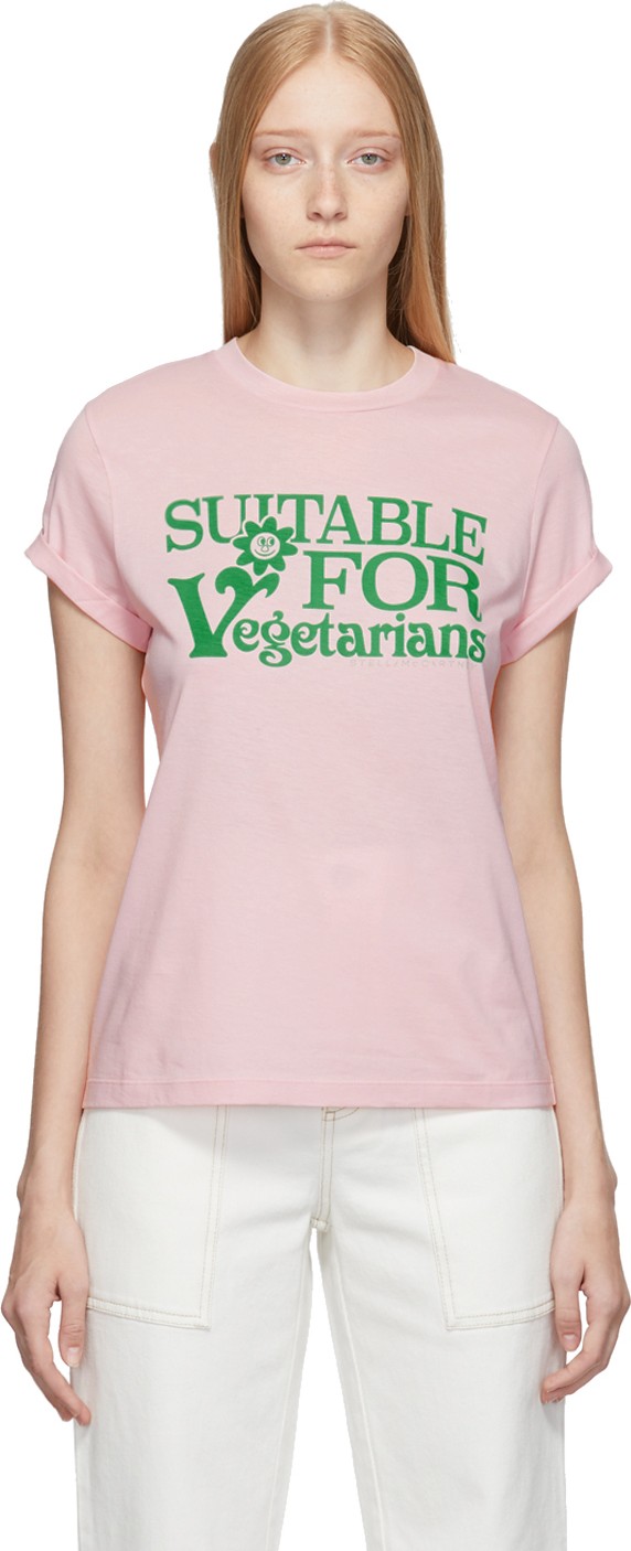 Stella McCartney Pink 'Suitable For Vegetarians' T-Shirt