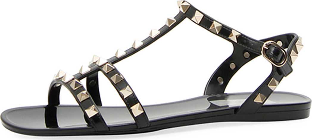 Valentino PVC Rockstud Flat Sandal