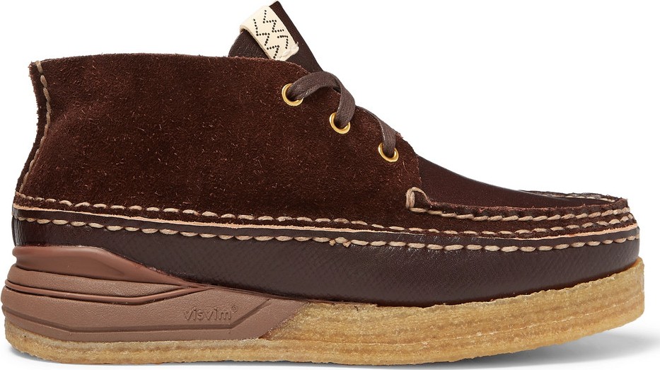 Visvim Canoe Moc II Leather and Suede Boots