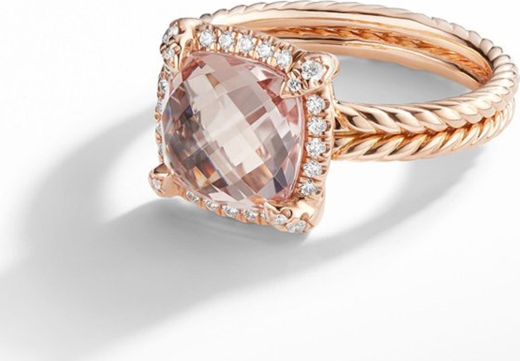 David Yurman Chatelaine<sup>® Pavé Bezel Ring in 18K Rose Gold