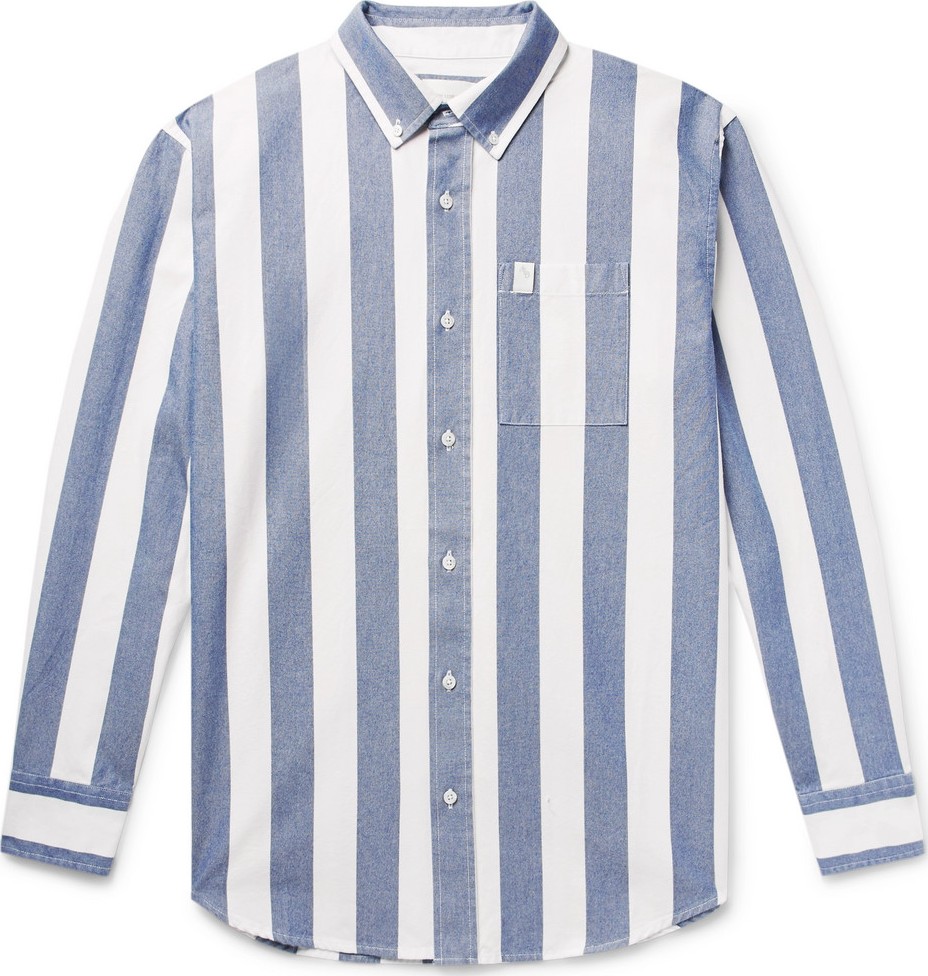Aimé Leon Dore Button-Down Collar Striped Cotton Oxford Shirt