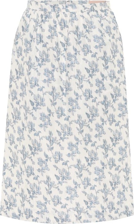Brock Collection Quadratic cotton-blend midi skirt