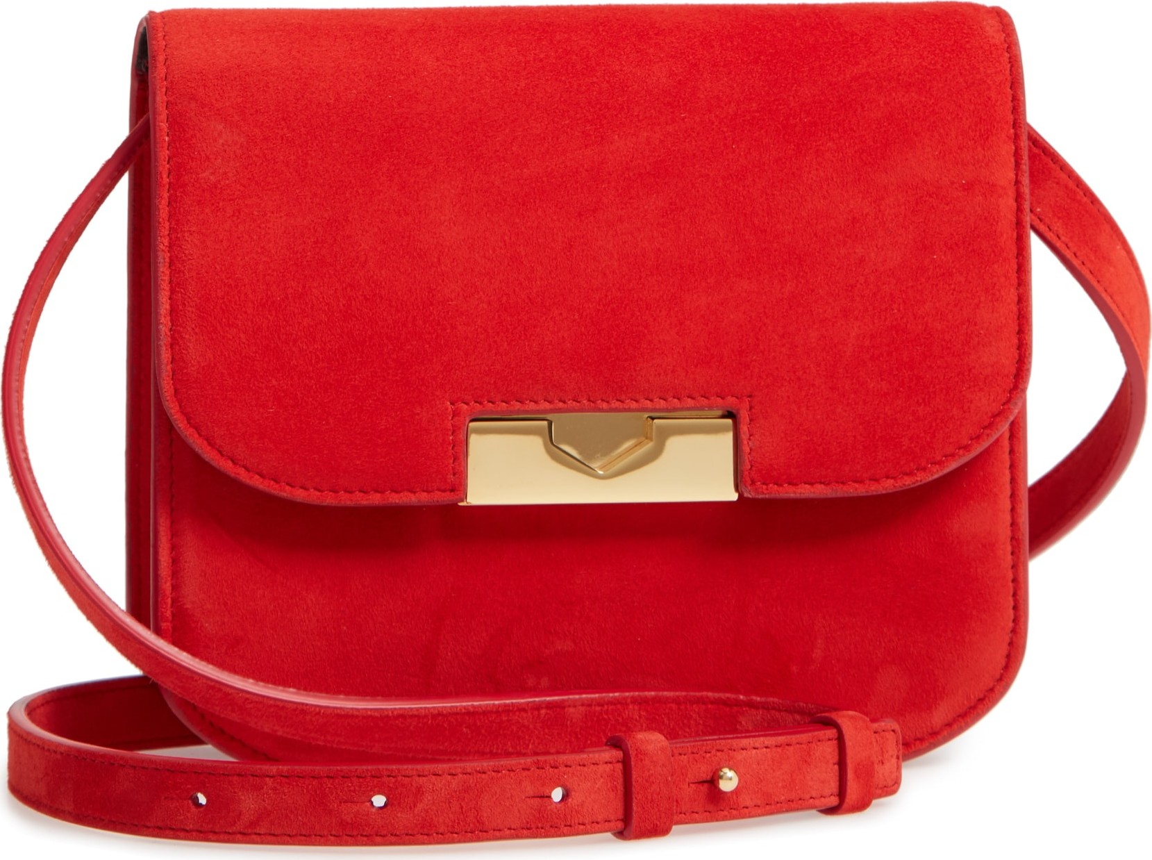 Victoria Beckham Eva Calfskin Suede Shoulder Bag