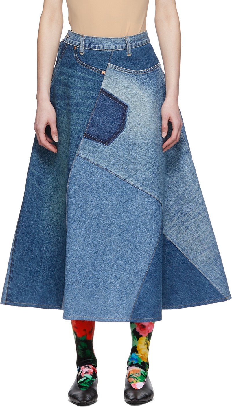 Junya Watanabe Blue Denim Patchwork Dress