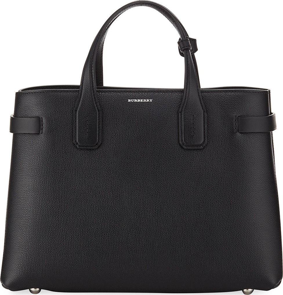 Burberry London England Banner Medium Derby Leather  Tote Bag