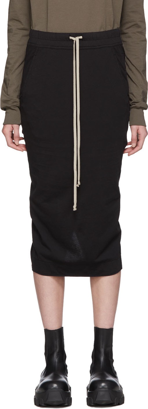 Rick Owens DRKSHDW Black Jersey Soft Pillar Skirt