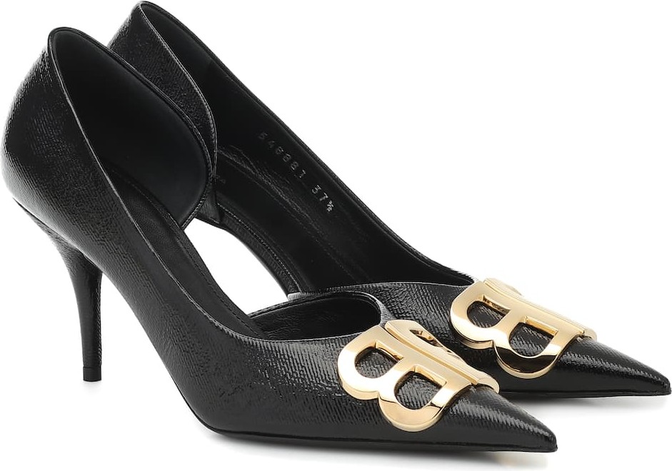 Balenciaga BB leather d'Orsay pumps