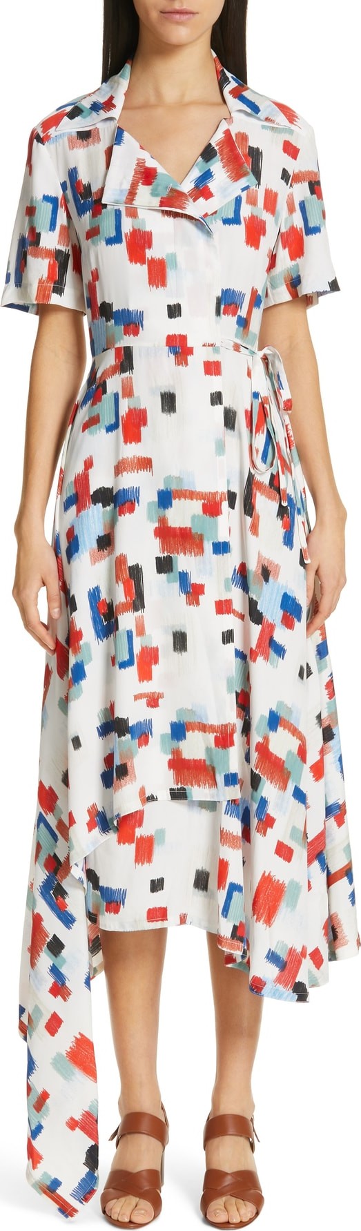 Rosetta Getty Scribble Print Wrap Dress