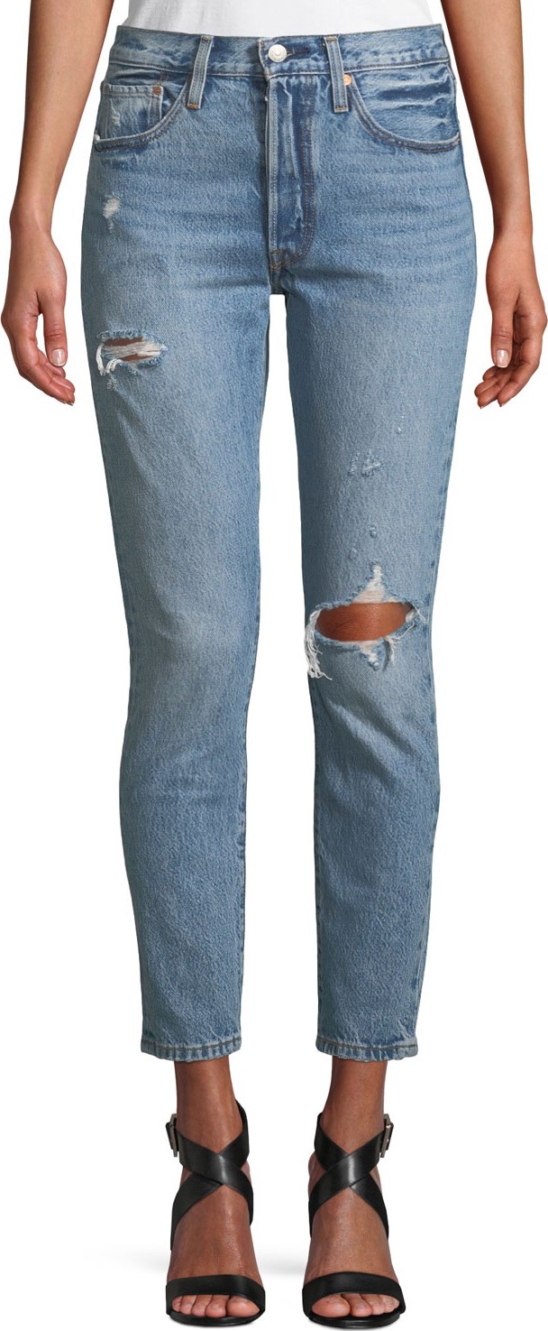 LEVI’S 501 Distressed Ankle Skinny Jeans